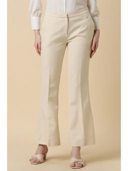 Allen Solly - Women Beige Solid Formal Trousers