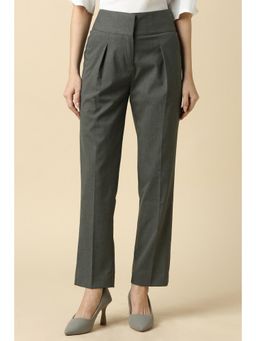 Allen Solly - Women Grey Textured Formal Trousers