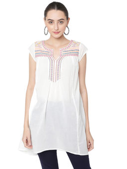 SAVI - Ethnic Motifs Embroidered Cotton Tunic