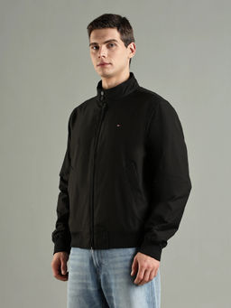 Tommy Hilfiger - Black Solid Regular Fit Polyester Jacket
