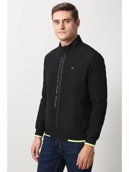 Peter England - Men Black Solid Casual Jacket