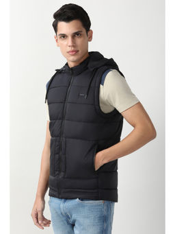 Peter England - Men Black Solid Puffer Jacket