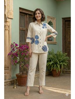 Autumnlane - Ridhika Ocean Embroidery Cotton Co-Ord Set