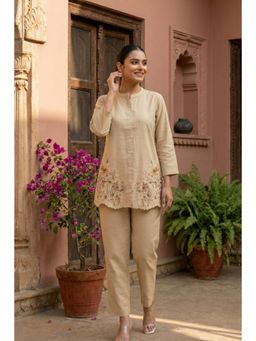 Autumnlane - Viyona Tan Embroidery Cotton Co-Ord Set