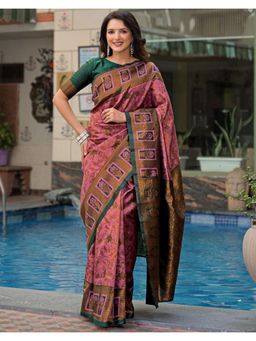 SATRANI - Mauve Weaving Silk Saree with Unstitched Blouse