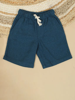 The Lion and the Fish - Boys Solid Short Cerulean Blue