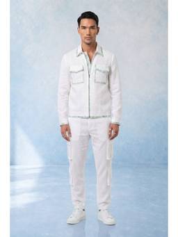 Bubber Couture - White Rayn Helix Bomber Jacket