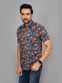 House of Gulab - Multi-Color Men by House of Gulab Short Sleeves Cotton Shirt