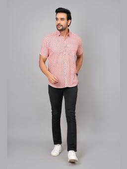 House of Gulab - Pink Short Sleeves Cotton Shirt