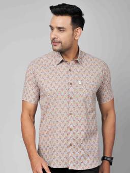 House of Gulab - Grey Short Sleeves Cotton Shirt