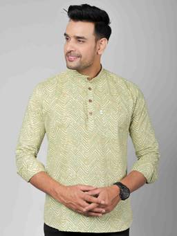 House of Gulab - White Full Sleeves Cotton Kurta Collar Shirt