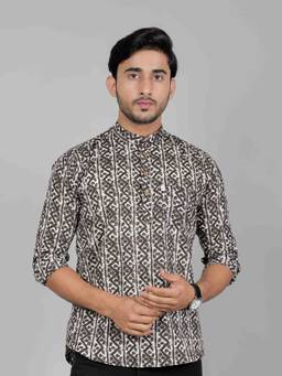 House of Gulab - Multi-Color Full Sleeves Cotton Kurta Collar Shirt
