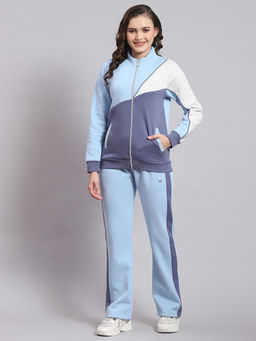 Monte Carlo - Blue Color Block Jacket And Pant (Set of 2)