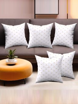 Kuber Industries - White Sofa Cushion Covers with Zip (Pack of 5) (16 x 16)