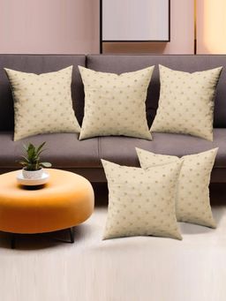 Kuber Industries - Beige Sofa Cushion Covers with Zip (Pack of 5) (16 x 16)