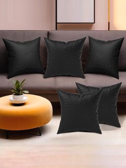 Kuber Industries - Black Sofa Cushion Covers (Pack of 5) (16 x 16)