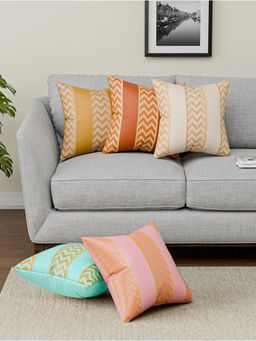 Kuber Industries - Multi-Color Cushion Covers with Zip Closure (Pack of 5) (16 x 16)