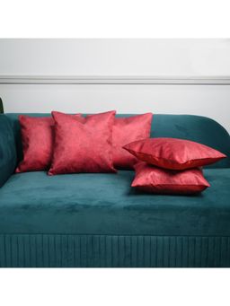 Kuber Industries - Broken Wall Red Cushion Covers (Pack of 5) (16 x 16)