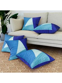 Kuber Industries - Polyester 4 In 1 Triangular Blue Cushion Covers (Pack of 5) (16 x 16)