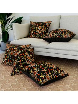 Kuber Industries - Polyester Black Cushion Covers Set (Pack of 5) (16 x 16)