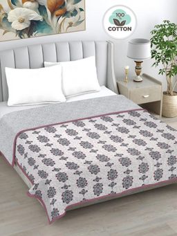 FABINALIV - Floral Reversible AC Room 230 GSM Pure Cotton Bed Dohar (King)