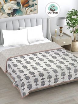 FABINALIV - Floral Reversible AC Room 230 GSM Pure Cotton Bed Dohar (King)