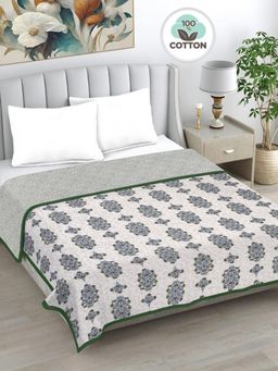 FABINALIV - Floral Reversible AC Room 230 GSM Pure Cotton Bed Dohar (King)