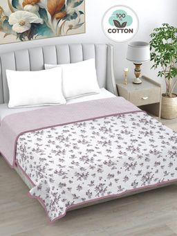FABINALIV - Floral Reversible AC Room 230 GSM Pure Cotton Bed Dohar (King)