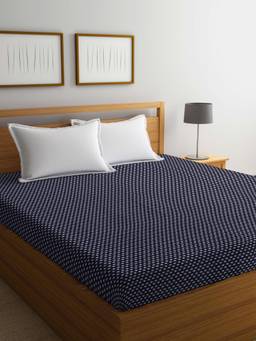 FABINALIV - Blue Waterproof Quilted Mattress Protector with Elastic Edges (King)