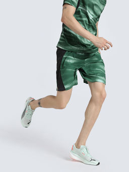 Puma - Velocity All-Over Print 7 Running Men Green Shorts