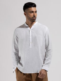 KINGDOM OF WHITE - Essence - Stylized Mandarin Collar Kurta