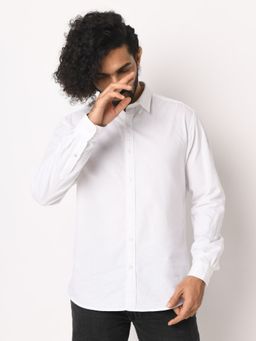 KINGDOM OF WHITE - Bloom Full Sleeves Shirt with Embroidered motif at back yoke.