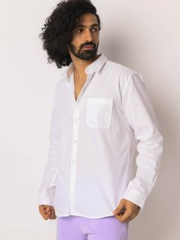 KINGDOM OF WHITE - Bud Full Sleeves Oxford shirt with pocket