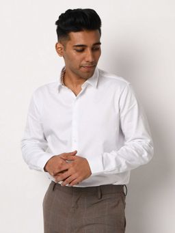 KINGDOM OF WHITE - Gala Full Sleeves Dobby shirt with contrast detailing