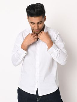 KINGDOM OF WHITE - Grace Full Sleeves Shirt with Embroidered motif at Chest