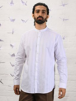 KINGDOM OF WHITE - Parva Full Sleeves shirt with Mandarin Collar