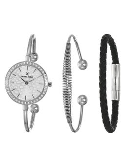 Daniel Klein - Silver Round Dial Analog Watch With Gift Set For Women - DK12100 - 1