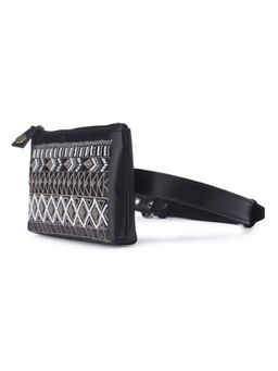 Gonecase - Dhaka Black Hand Embroidered Waist Belt Bag