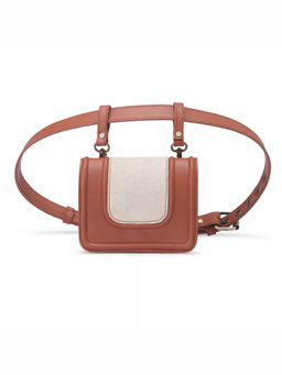 Gonecase - Tan And White Handcrafted Waist Belt Bag