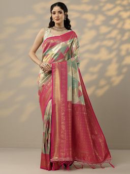 Libas - Multi-Color Woven Handloom Saree with Unstitched Blouse