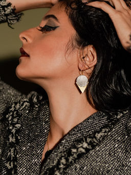 Divas Mantra - 92.5 Sterling Silver Dotted Triangle Earrings