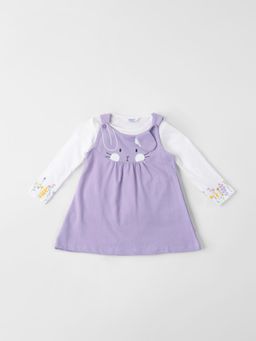 Nautinati - Bunny Ear Flaps Girls T-Shirt with Dungree