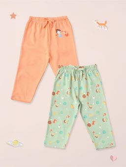 Nautinati - Cotton Solid and Forest Aop Pant (Pack Of 2)