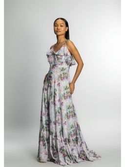 Taangerine Tiger - Nerima High-Low Blue Maxi Dress
