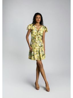 Taangerine Tiger - Mia Bow Yellow Mini Dress