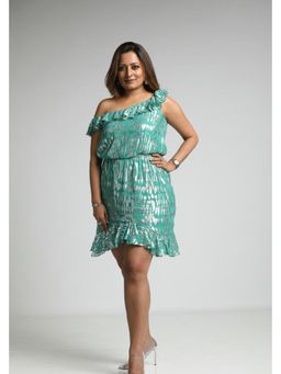 Taangerine Tiger - Zari Ruffled Green Mini Dress