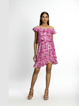 Taangerine Tiger - Zari Ruffled Pink Mini Dress
