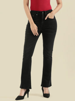 Go Colors - Soft Cotton Bootcut Jeans for Women- Black
