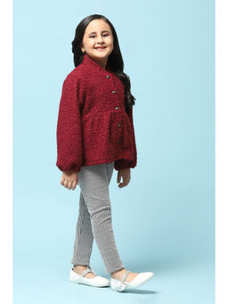 Biba - Maroon Acrylic Straight Solid Sweater