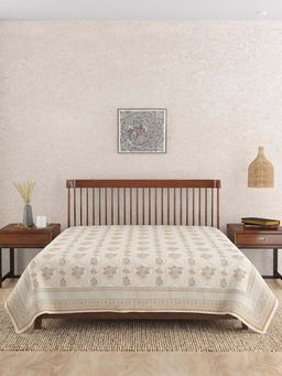 Fabindia - Orange Seher Cotton Bed Cover (Single)